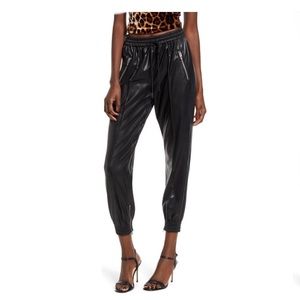 BLANKNYC Running Wild Faux Leather Track Pants